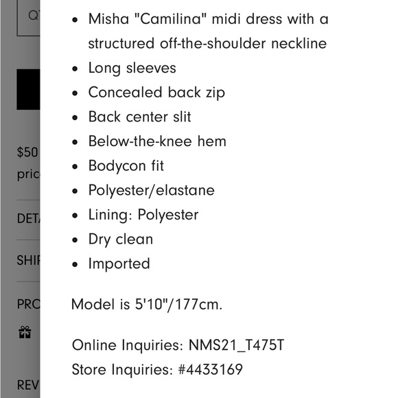 Misha Camilina Structured Midi Dress in Black - Picture 4 of 4